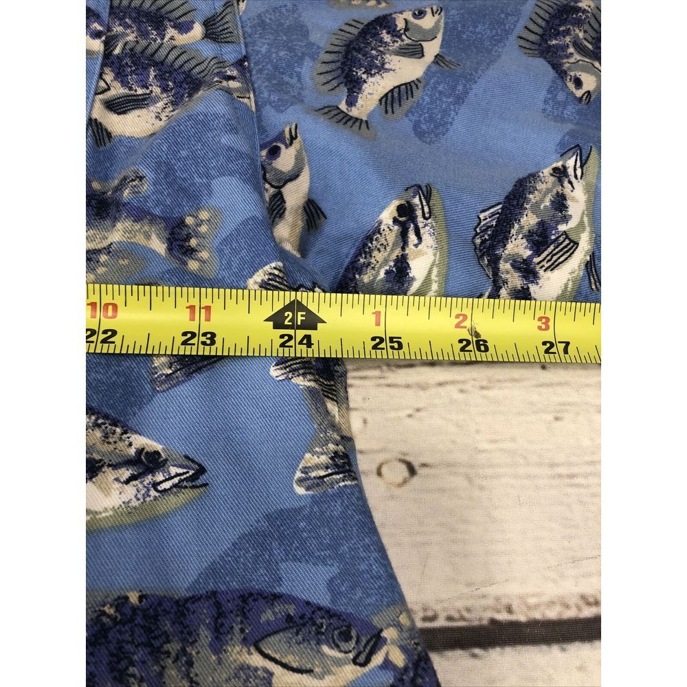 Columbia Shirt Mens Large Blue Fish All Over‎ Print Button Short Sleeve Casual - Picture 8 of 11